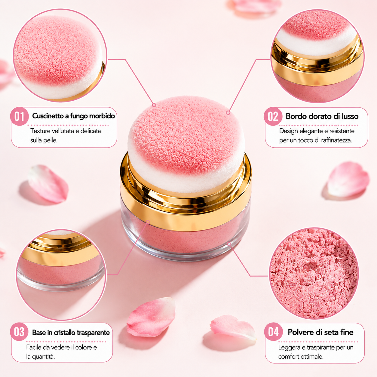 ROSALUNE™ Blush 3 Colori – Specchio Integrato